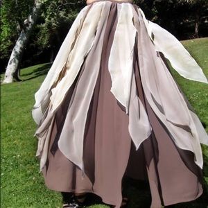 Brown Cream Skirt with petals. For bellydance. New